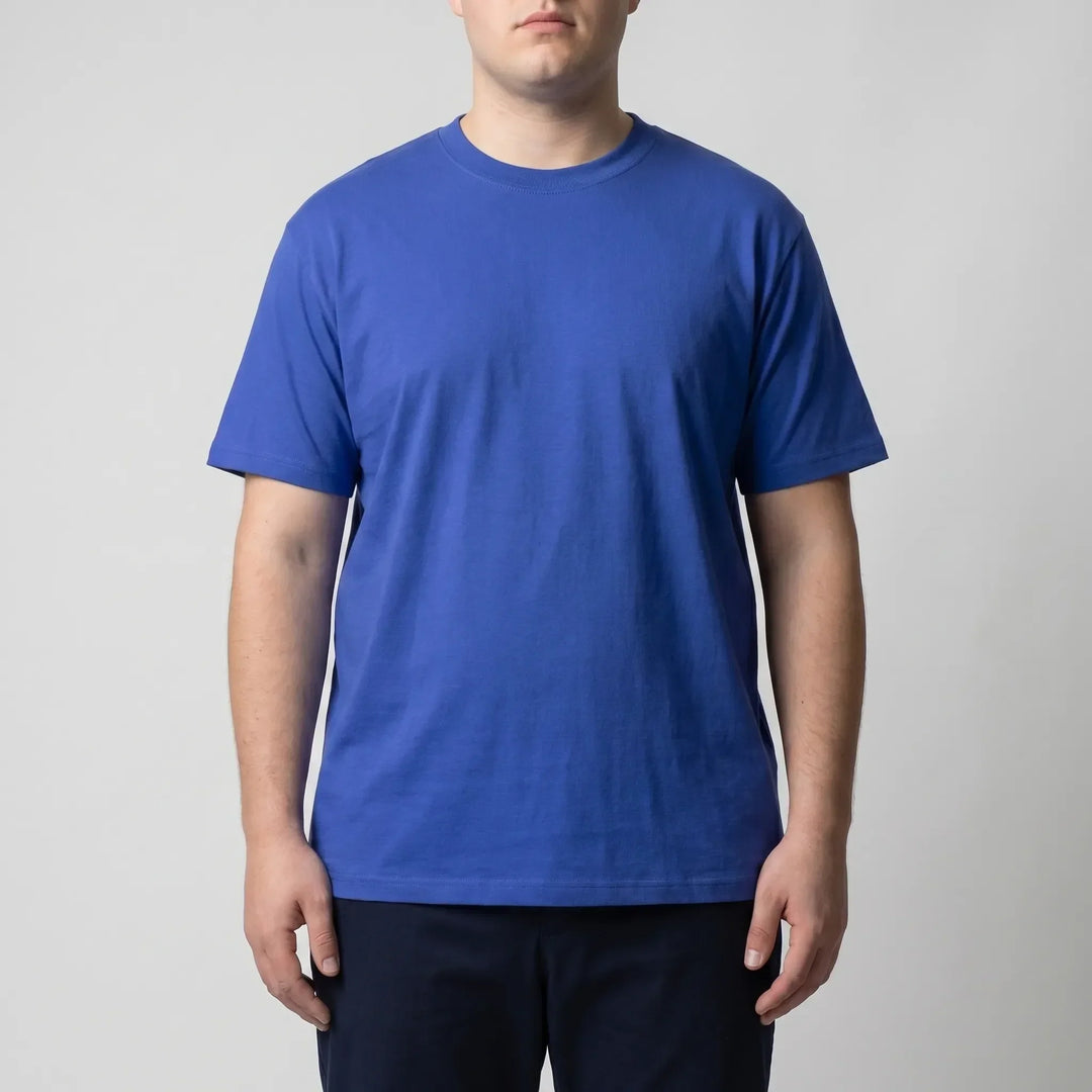 Solid Color Fitted Crew Neck Tee - Jeff