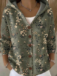 Cozy Hooded Cardigan with Wooden Buttons 4