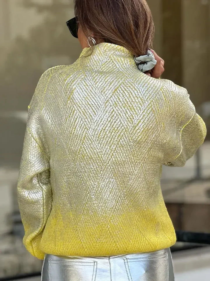 Stilvoller gestrickter Damenpullover mit Farbverlauf - Camille