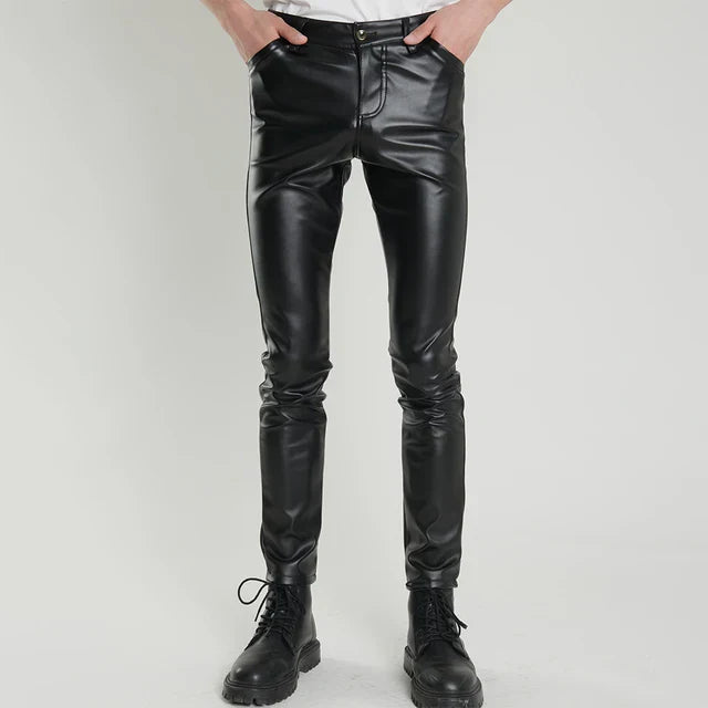 Skinny Fit elastische Herren-Lederhose - Lars