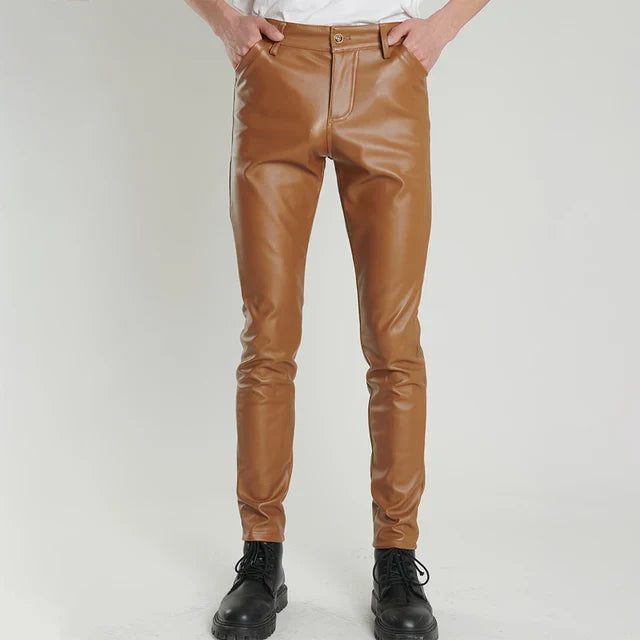 Skinny Fit elastische Herren-Lederhose - Lars