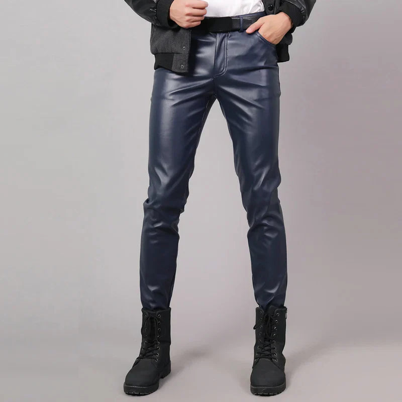 Skinny Fit elastische Herren-Lederhose - Lars