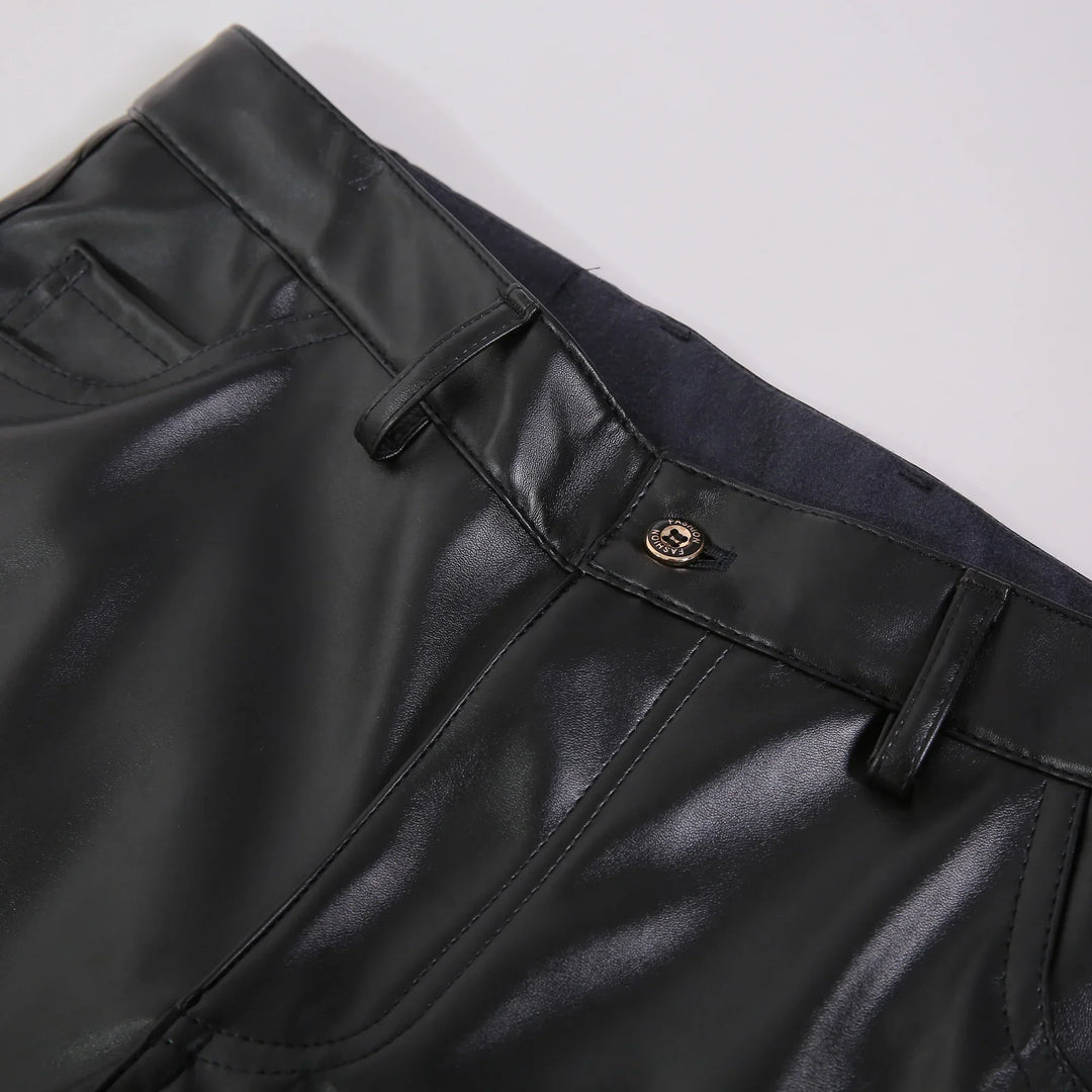 Skinny Fit elastische Herren-Lederhose - Lars