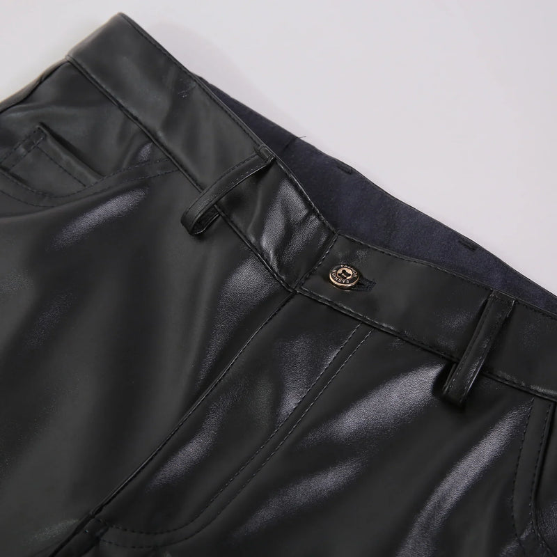 Skinny Fit elastische Herren-Lederhose - Lars