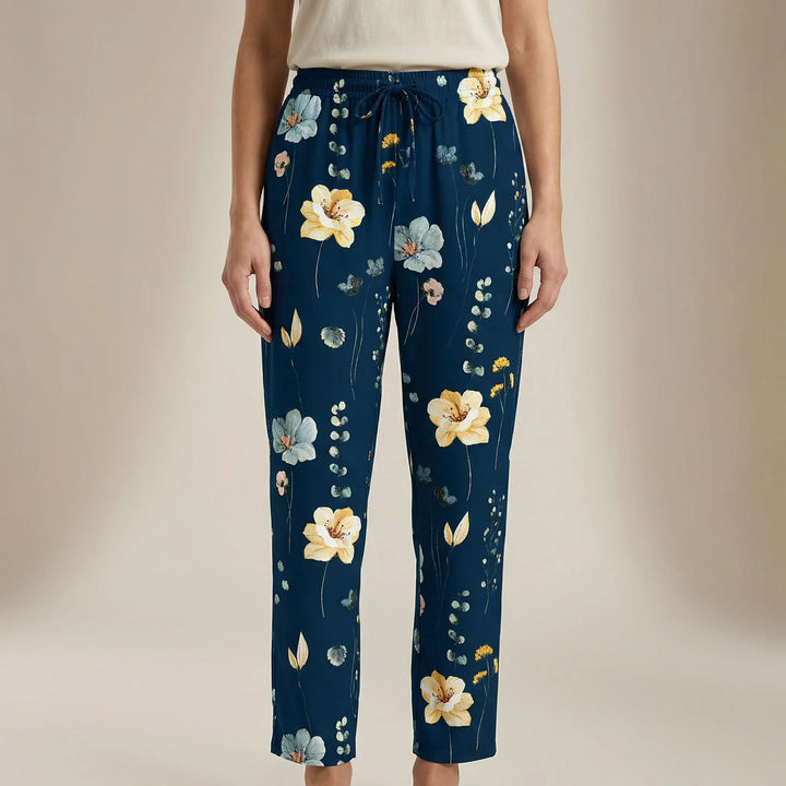 Straight-Leg Printed Casual Pants - Lucia