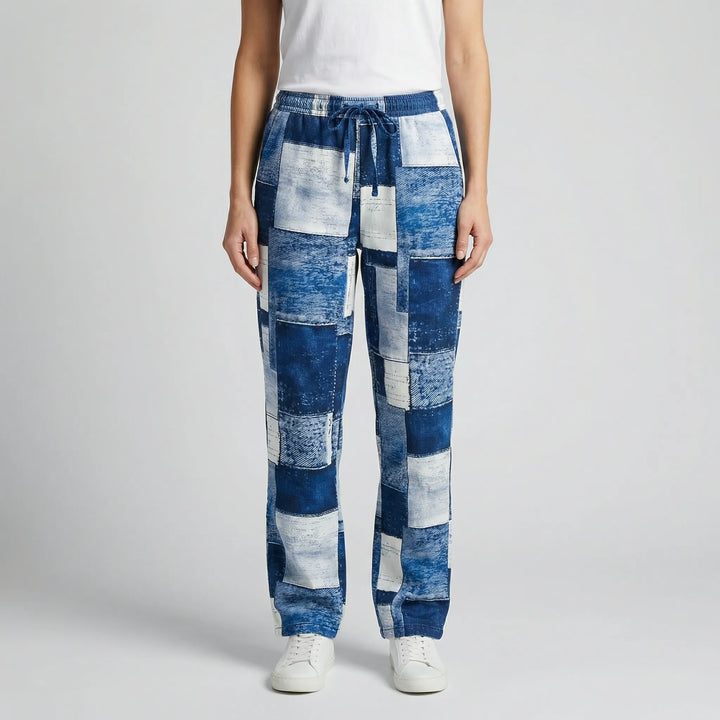 Straight-Leg Printed Casual Pants - Lucia