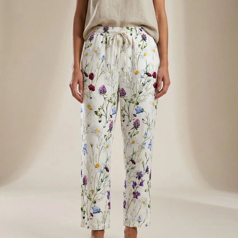 Straight-Leg Printed Casual Pants - Lucia