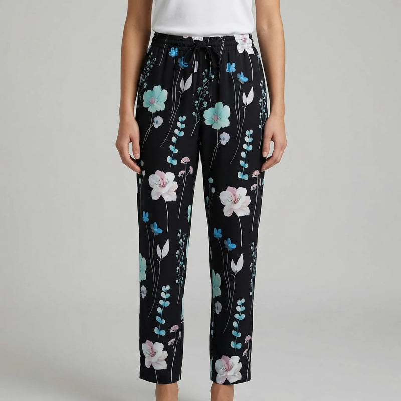 Straight-Leg Printed Casual Pants - Lucia