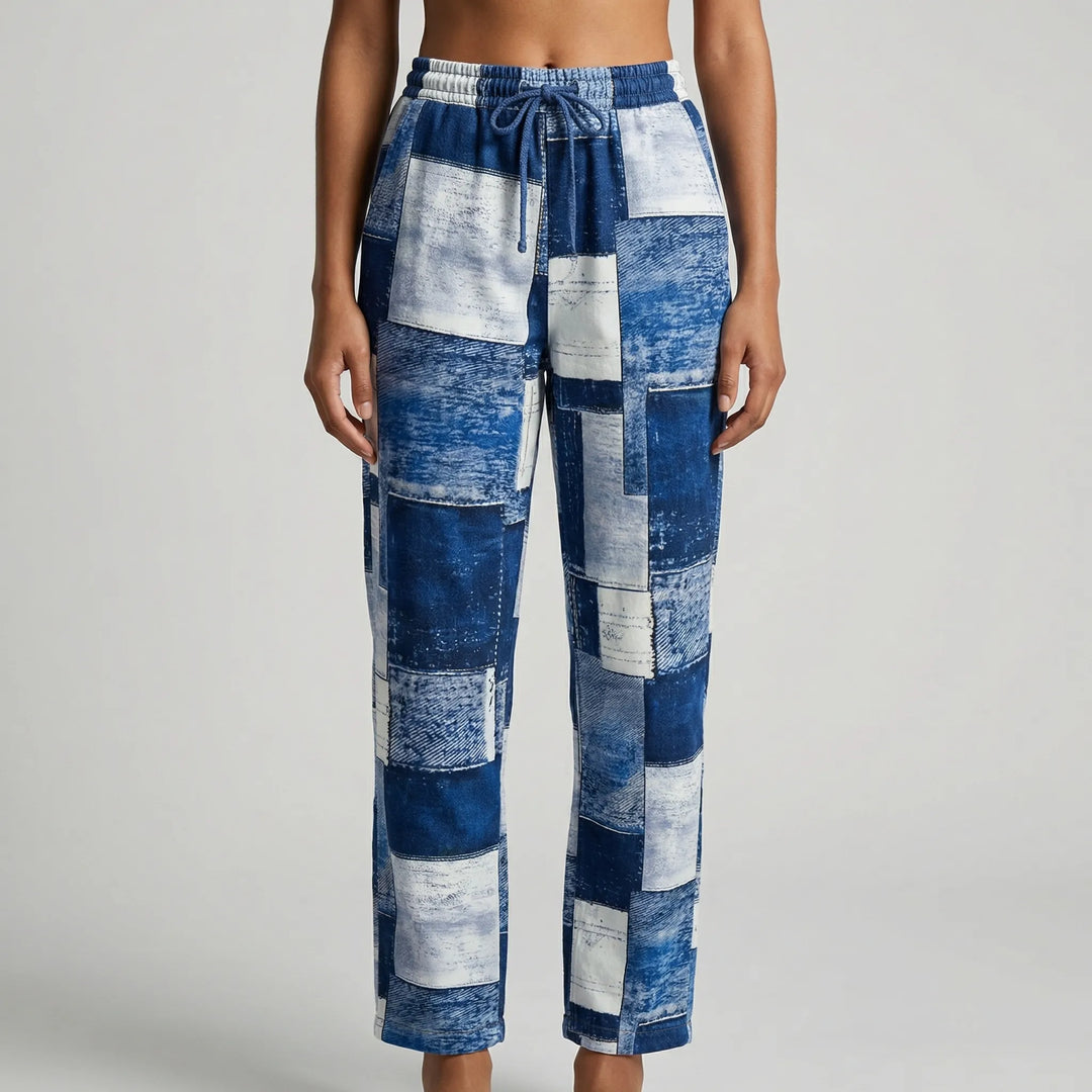 Straight-Leg Printed Casual Pants - Lucia