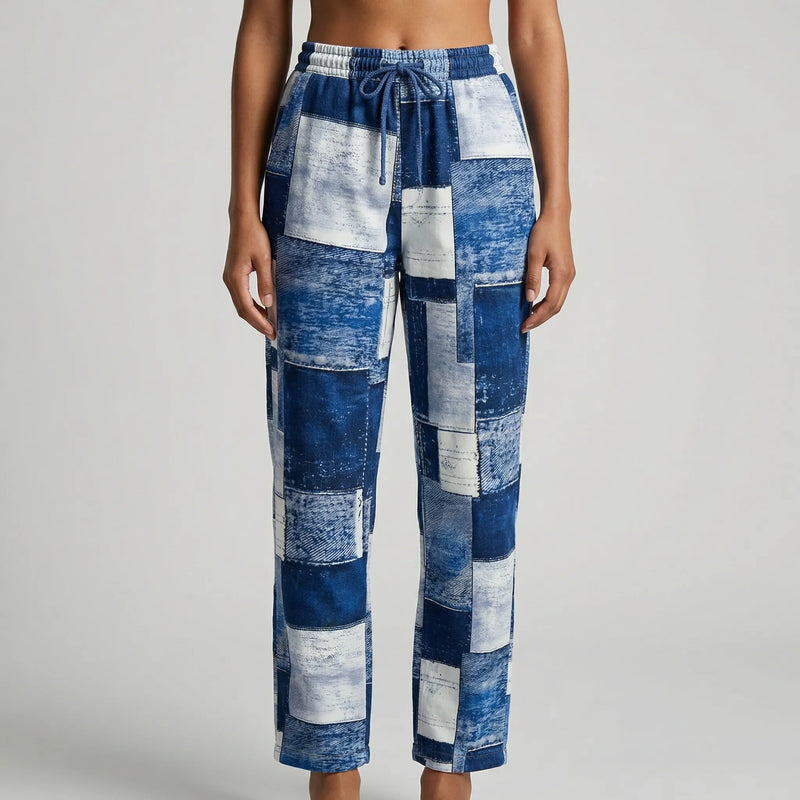 Straight-Leg Printed Casual Pants - Lucia