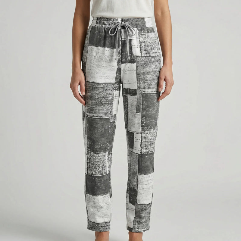Straight-Leg Printed Casual Pants - Lucia