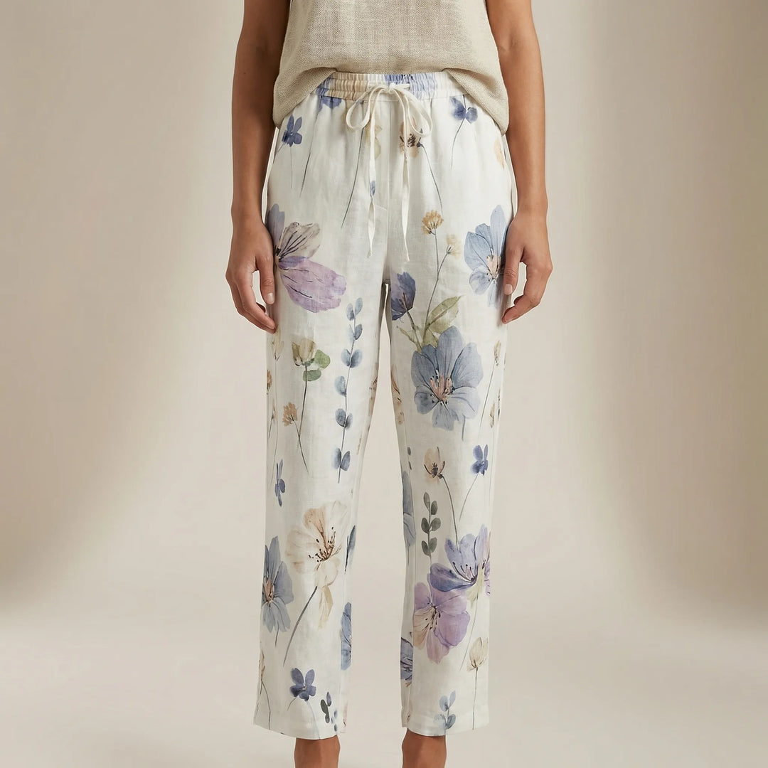 Straight-Leg Printed Casual Pants - Lucia
