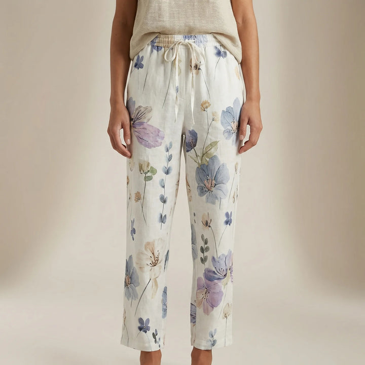 Straight-Leg Printed Casual Pants - Lucia