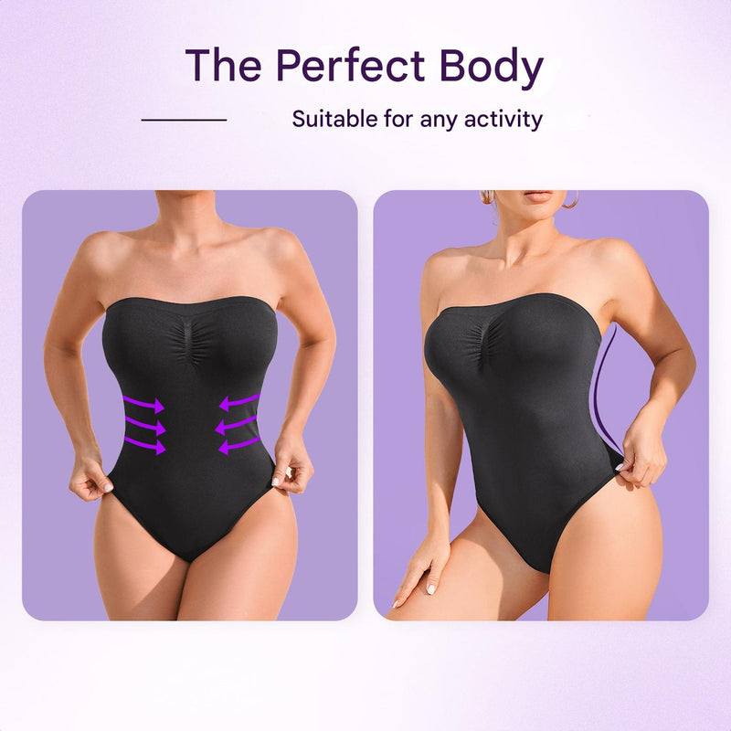 Naadloze Strapless Corrigerende Bodysuit met Slip – Élise