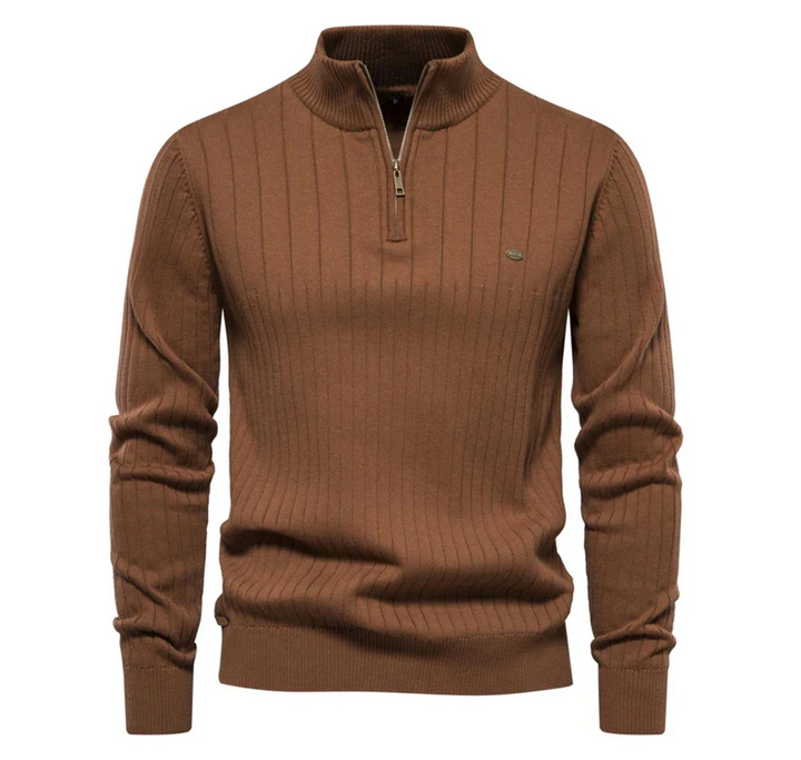Strickpullover Mit Reißverschluss - CollarSweater