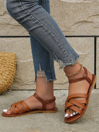 Bruine Romeinse Dames Zomersandalen met Antislipzool – Yvelle