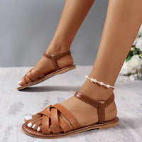Bruine Romeinse Dames Zomersandalen met Antislipzool – Yvelle