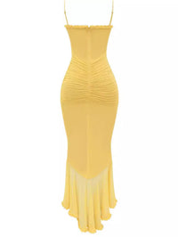Trendiges Maxikleid mit Rüschen und Spaghettiträgern - Loyza