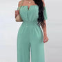 Schulterfreier Jumpsuit mit kurzen Ärmeln – Lina