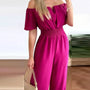 Schulterfreier Jumpsuit mit kurzen Ärmeln – Lina