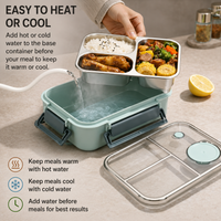 Insulated Food Thermos | Stainless Steel Compartments | Leakproof Lid 10