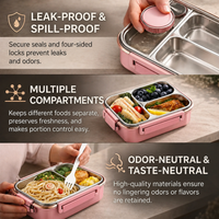 Insulated Food Thermos | Stainless Steel Compartments | Leakproof Lid 6