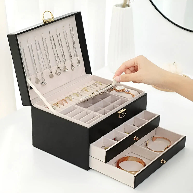 Luxuriöse mehrschichtige Schmuckbox - EleganceBox