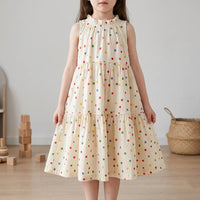 Tiered Polka Dot Sleeveless Dress - Dotella