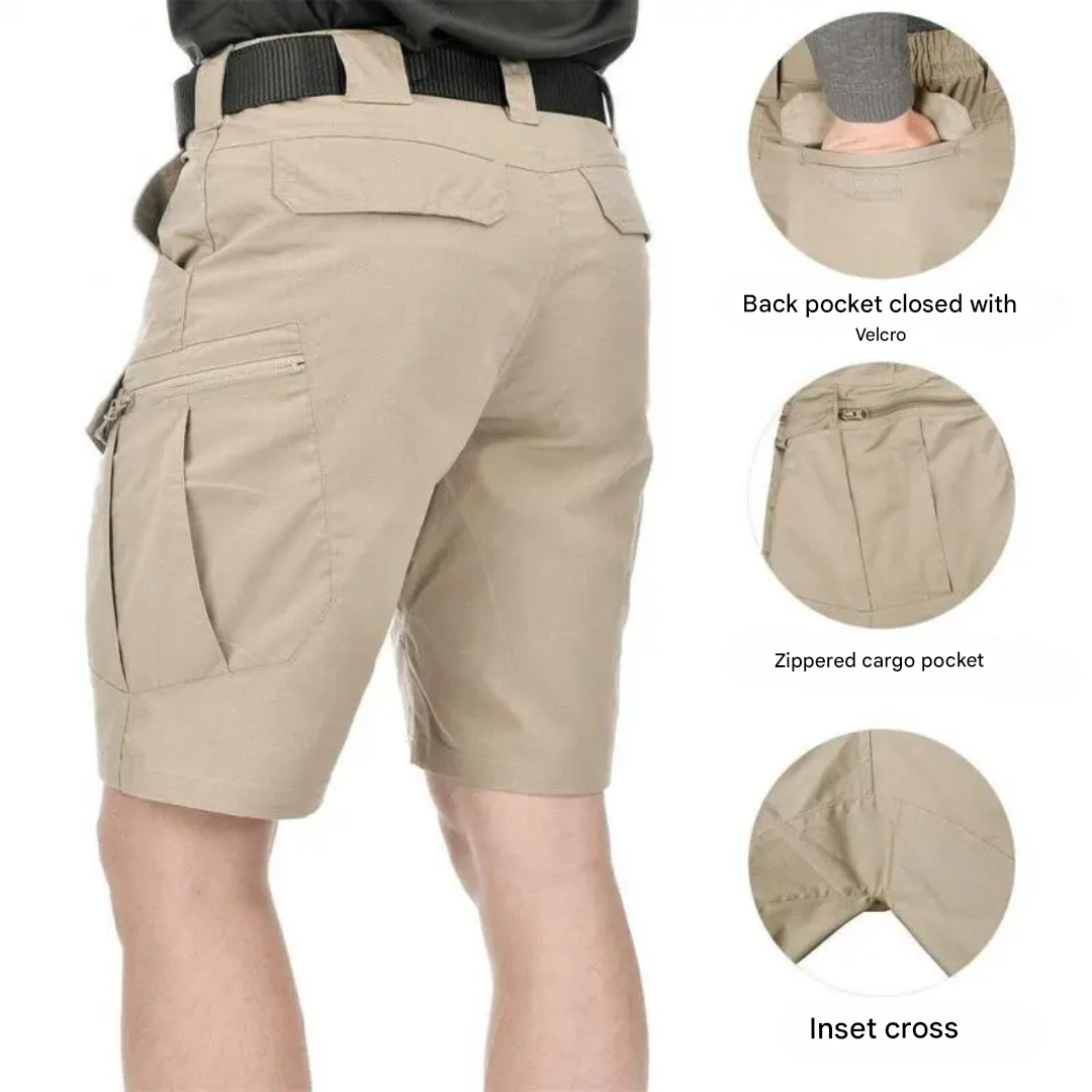 Heren Outdoor Shorts met 6 ritszakken - FlexTrek Cargo Shorts