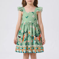 Tropical Print Girls Summer Dress - Tropela