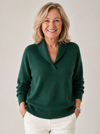 Women's Soft Sweater with Shawl Collar and Long Sleeves 9
