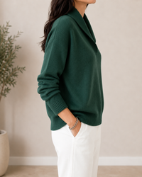Women's Soft Sweater with Shawl Collar and Long Sleeves 10