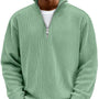 Men's Sweater | Ribbed Half-Zip Long Sleeve Pullover 8