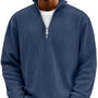 Men's Sweater | Ribbed Half-Zip Long Sleeve Pullover 9
