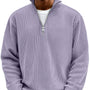 Men's Sweater | Ribbed Half-Zip Long Sleeve Pullover 13