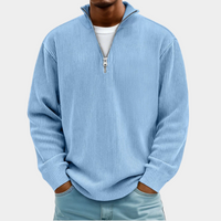 Men's Sweater | Ribbed Half-Zip Long Sleeve Pullover 5