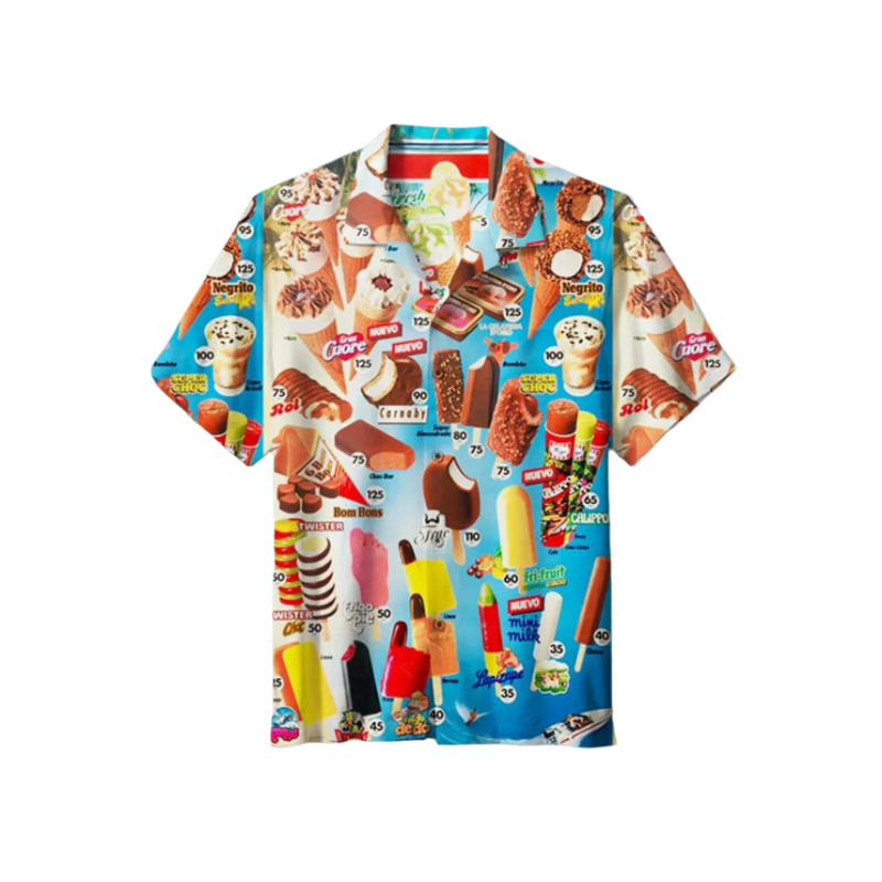 Sommerliches Herrenhemd mit Eiscreme-Print – Luca