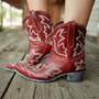 Leder-Cowboystiefel mit Stickereien – Dakota