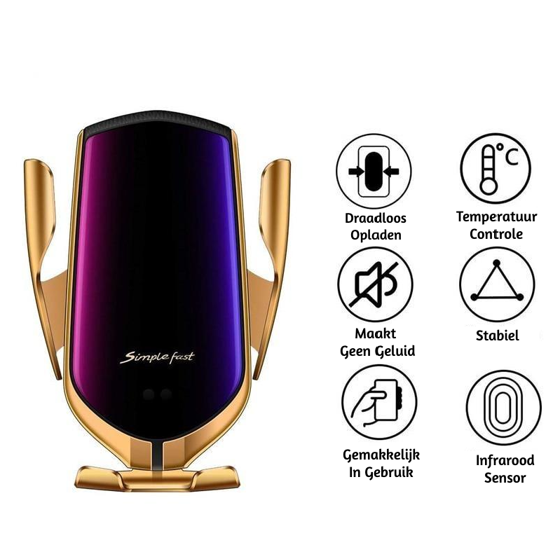 Automatische Telefoonhouder met Draadloze Oplader – GripCharge