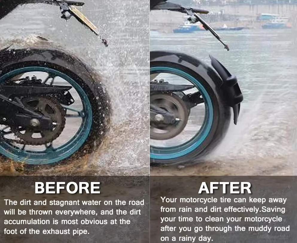 Universeller Motorrad-Hinterradkotflügel mit Schmutzschutz und Stahlbügel – TrailGuard