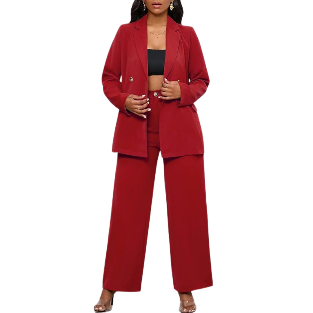Two-piece Blazer & Wide Pants Women's Business Suit - Wendy