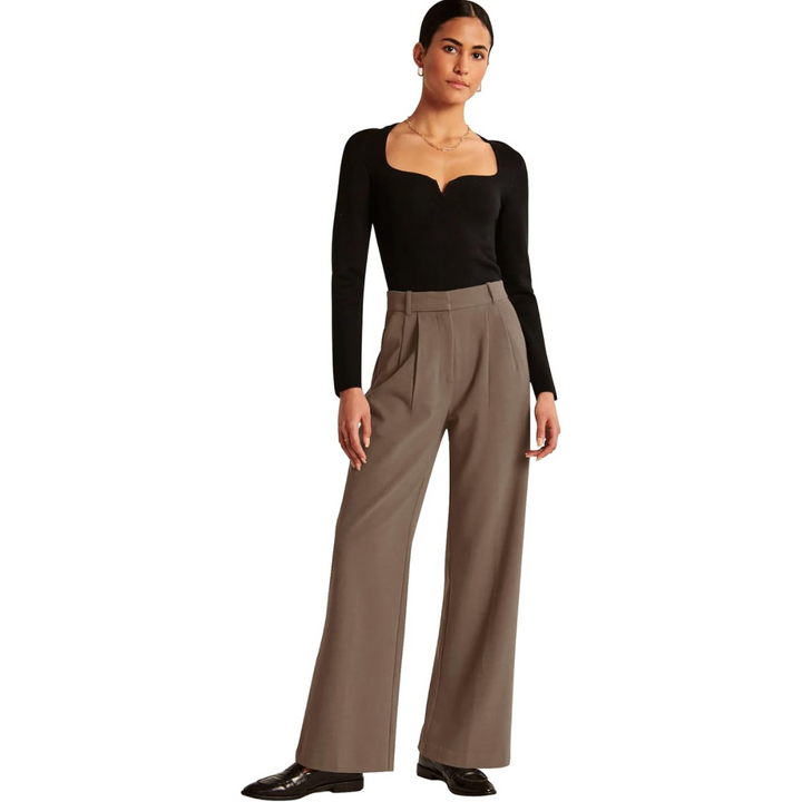 High Waisted Business Casual Work Pants with Pockets - Katja