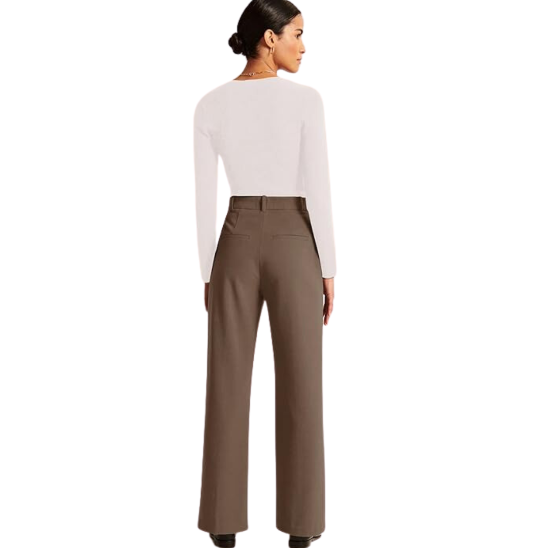 High Waisted Business Casual Work Pants with Pockets - Katja