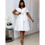 Stilvolles A-Linien-Midikleid mit kurzen Ärmeln - Naila