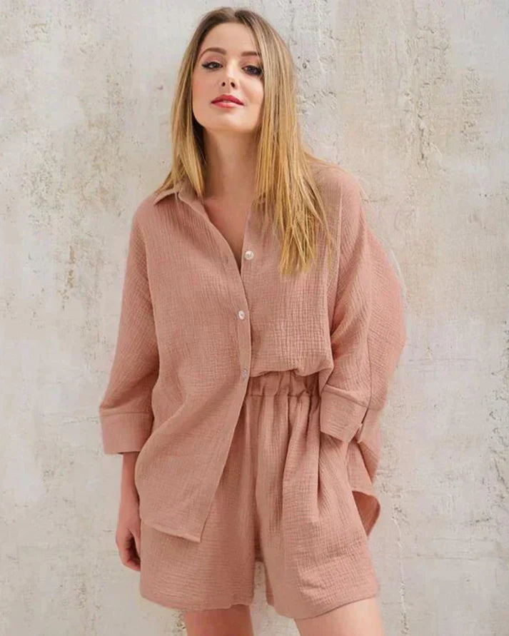 Zweiteilige Sommerkombination mit Struktur für Damen – Tabea