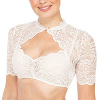 Trendige Dirndlbluse mit Spitze & Herz-Ausschnitt für Damen – Alina