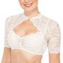 Trendige Dirndlbluse mit Spitze & Herz-Ausschnitt für Damen – Alina