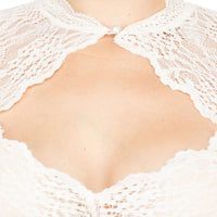 Trendige Dirndlbluse mit Spitze & Herz-Ausschnitt für Damen – Alina