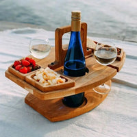 Portable Wooden Picnic Wine Table - WineNest