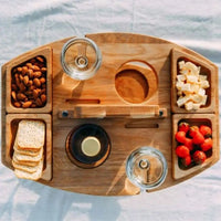 Portable Wooden Picnic Wine Table - WineNest